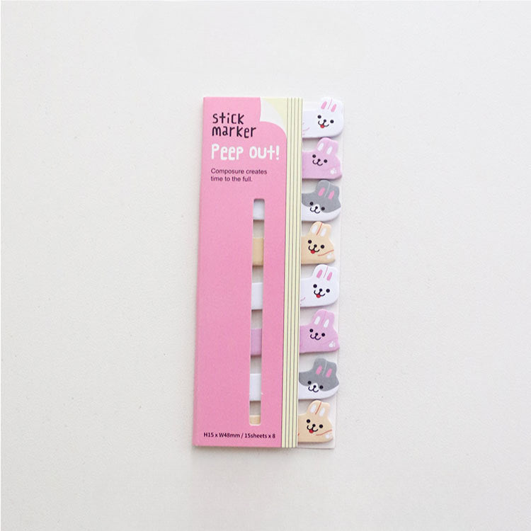 Row Animal Paper Self-adhesive Sticky Notes