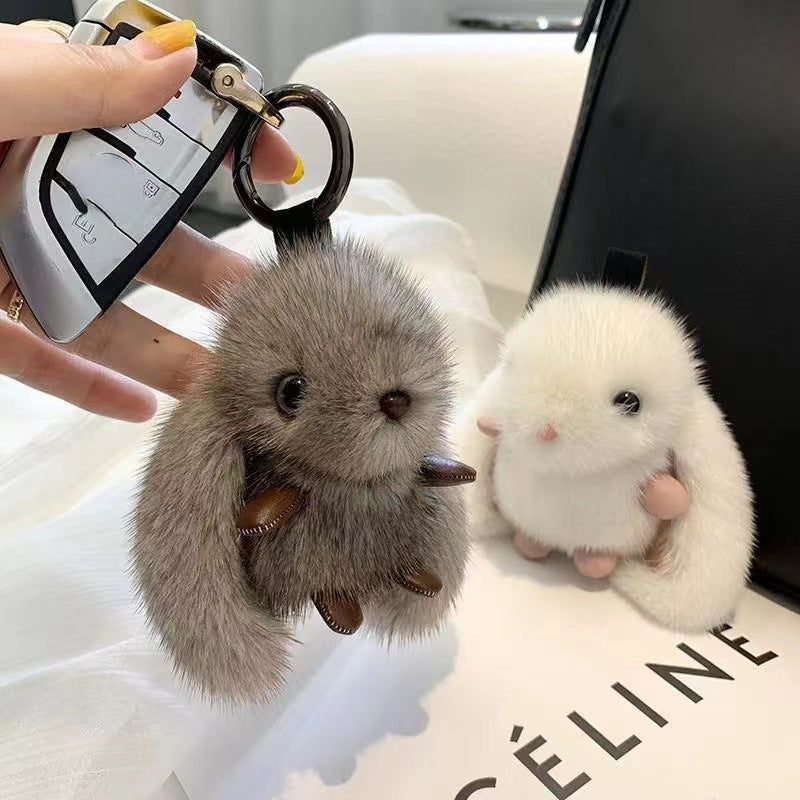 Imitation Mink Plush Bunny Keychain