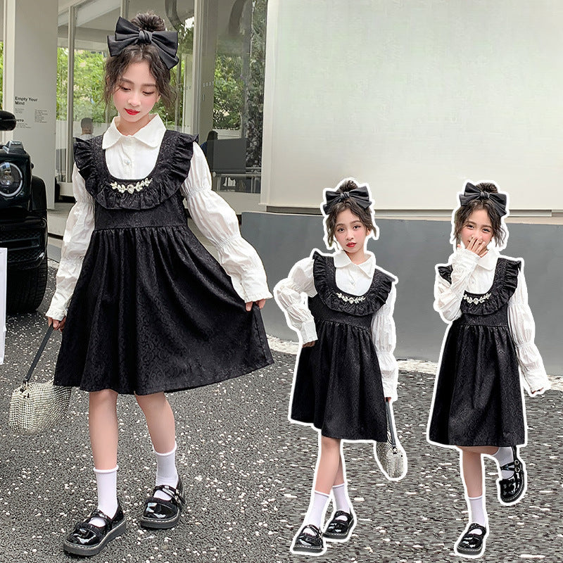 Wholesale Cotton Children's Spring Dress Two-piece Set