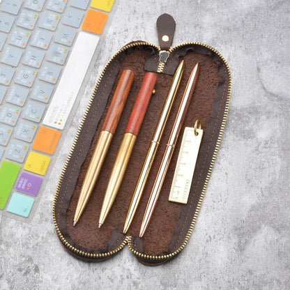 Handmade Creative S-shaped Vintage Crazy Horse Leather Pencil Case