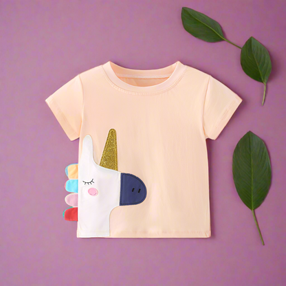 Girls Crew Neck Unicorn Kids Tops