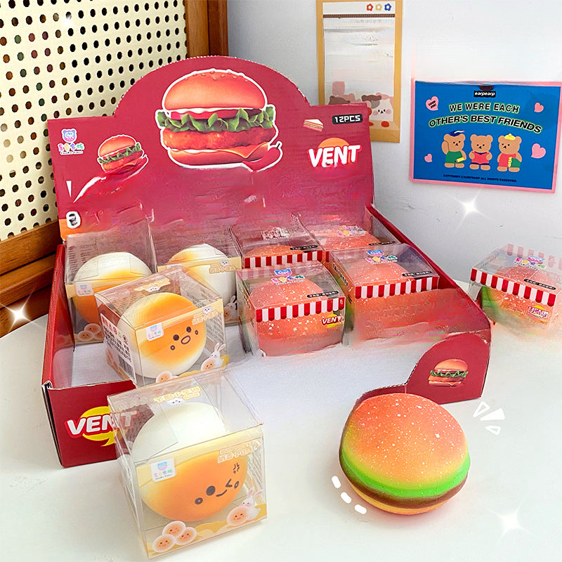 Wholesale Creative Plastic Burger Stress Reducing Toys