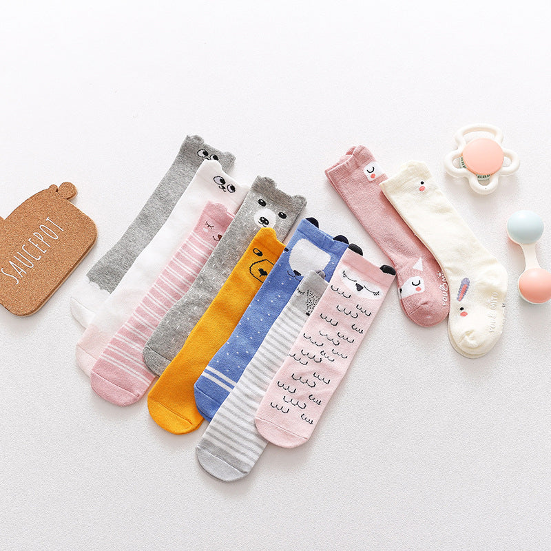 Baby Kid Girls Boys Striped Letters Animals Cartoon Socks