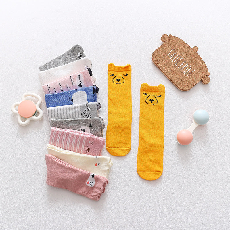 Baby Kid Girls Boys Striped Letters Animals Cartoon Socks