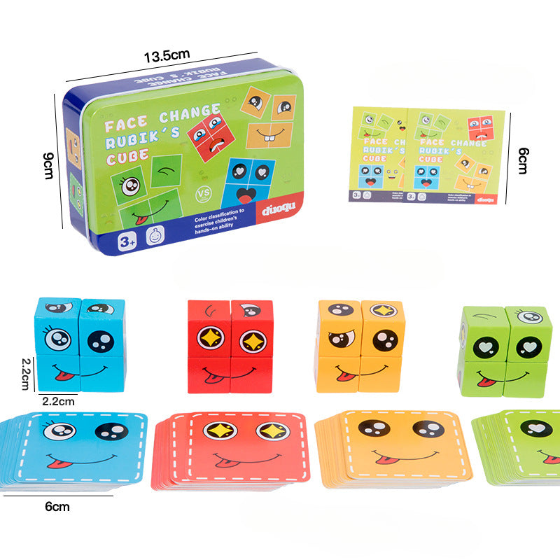 Face Changing Rubik's Cube Expression Building Blocks