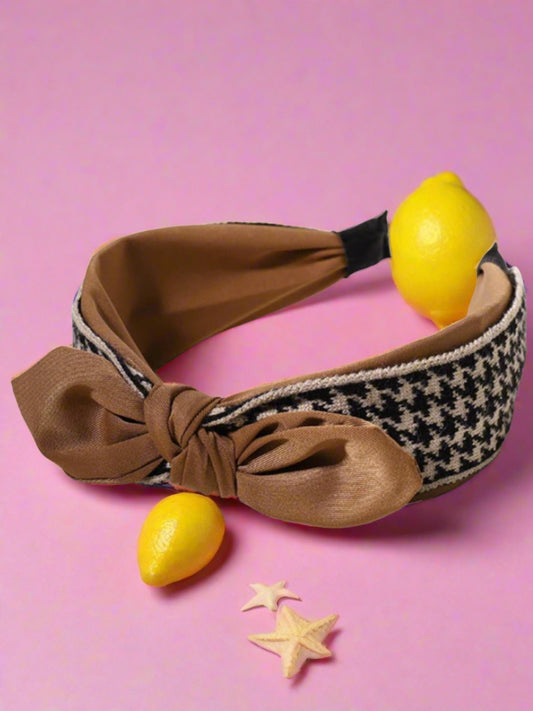 Little Style Icon Bow Knot Houndstooth Headband