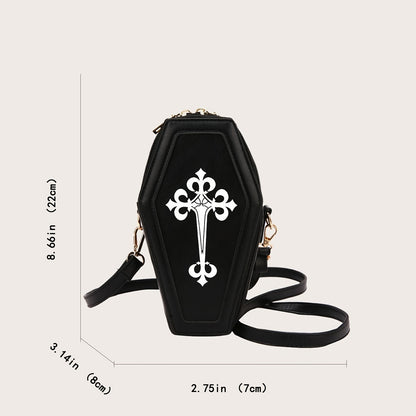 Coffin Shaped Leather Crossbody Bag