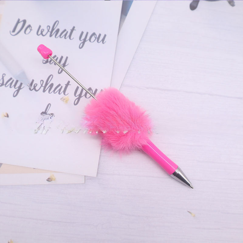 Beadable Pen Plush Pom Pom Beadable Pen