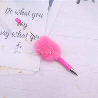 Beadable Pen Plush Pom Pom Beadable Pen