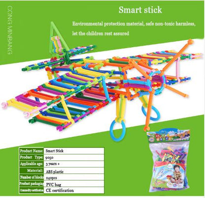DIY Smart Stick Plastic Blocks- 256pcs Educational Building Set