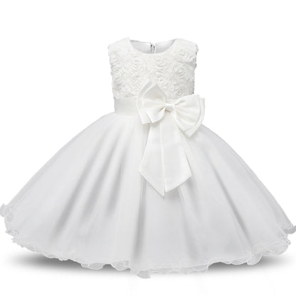 Wholesale Children's Rose Fluffy Polyester Dresses