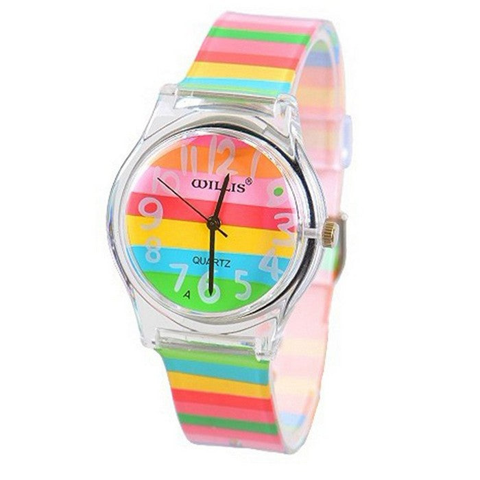 Girl's Waterproof Watch with Multicolored Strap