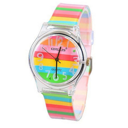 Girl's Waterproof Watch with Multicolored Strap