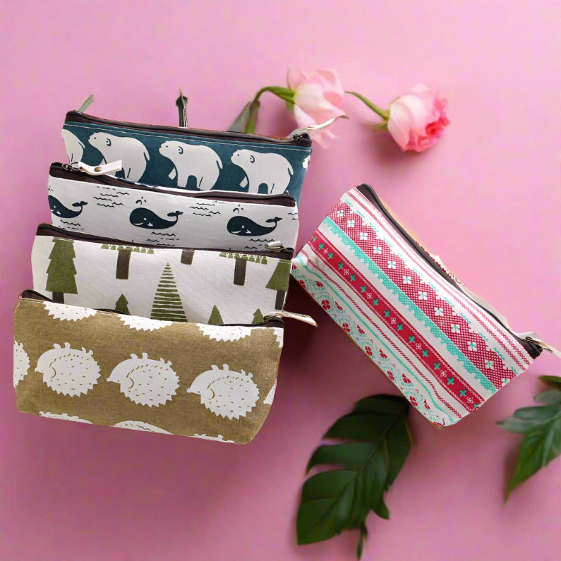Floral Canvas Student Pencil Bags
