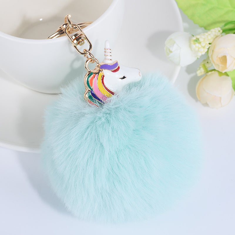 Plush Pendant Creative Unicorn Fashion Metal Keychains