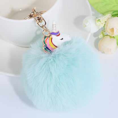 Plush Pendant Creative Unicorn Fashion Metal Keychains