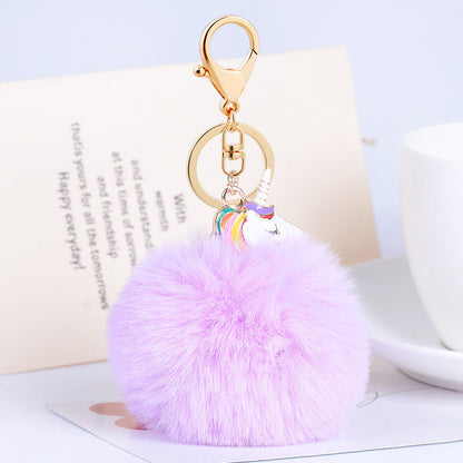 Plush Pendant Creative Unicorn Fashion Metal Keychains