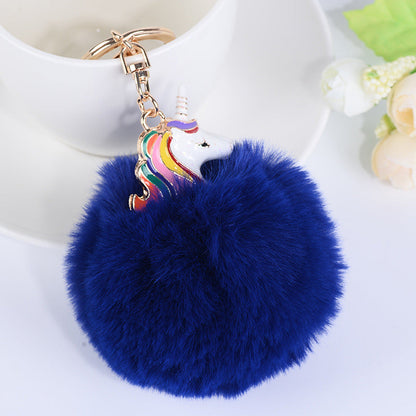 Plush Pendant Creative Unicorn Fashion Metal Keychains