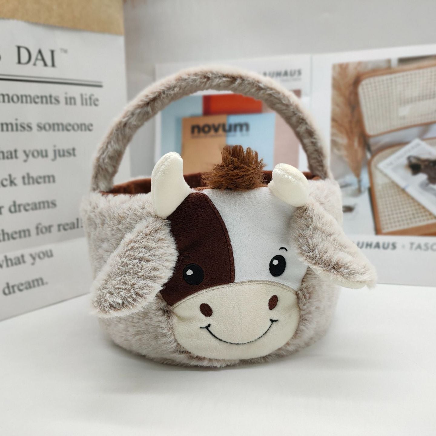 Wholesale Easter Cow Basket Plush TOY