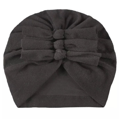 Trio Ruffle Bow Turban / Caps