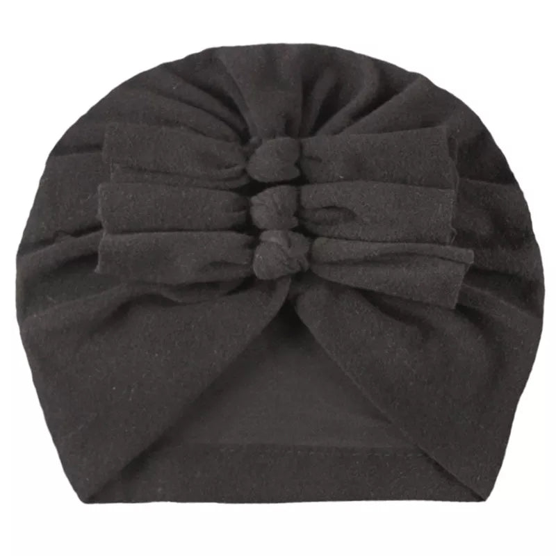 Trio Ruffle Bow Turban / Caps