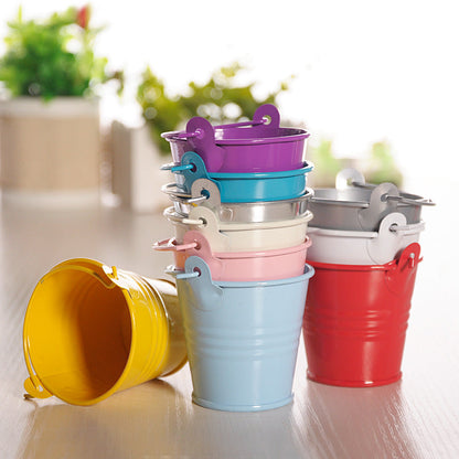 Home Decoration Metal Crafts Mini Iron Bucket Ornaments