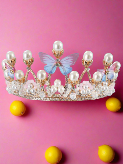Glammed Up Butterfly Pearl Crown