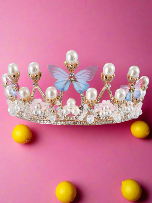 Glammed Up Butterfly Pearl Crown