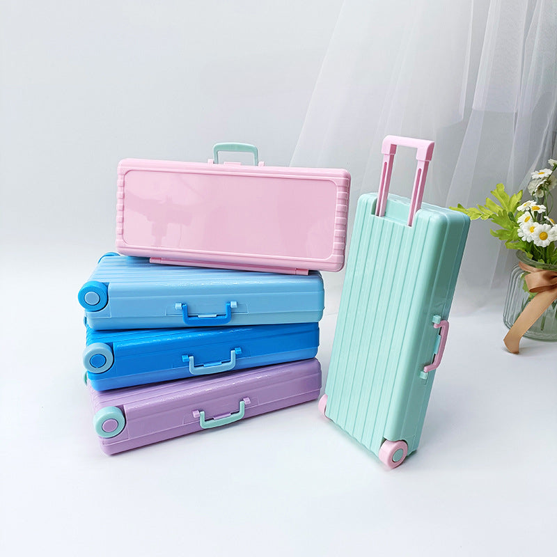 Plastic Suitcase Double Layer Large Capacity Stationery Box