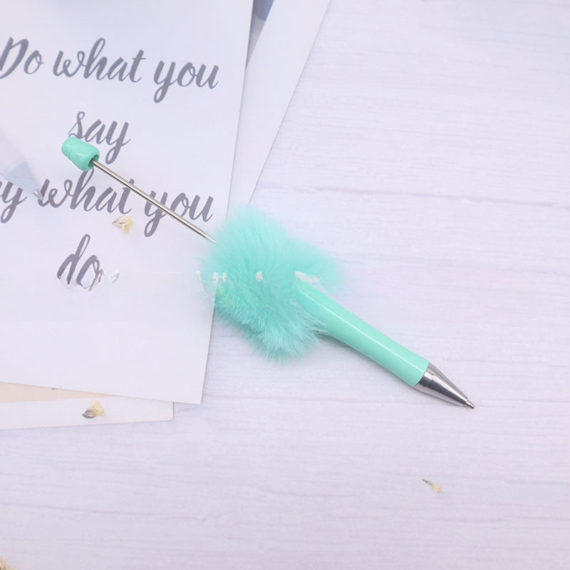 Beadable Pen Plush Pom Pom Beadable Pen