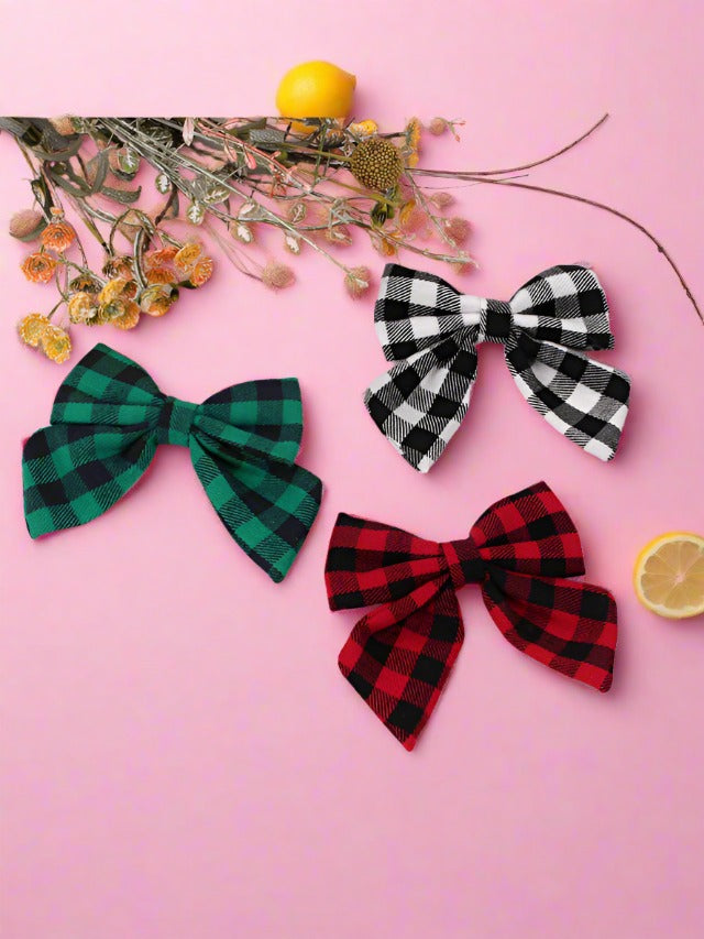 School Cutie Plaid Hair Bow