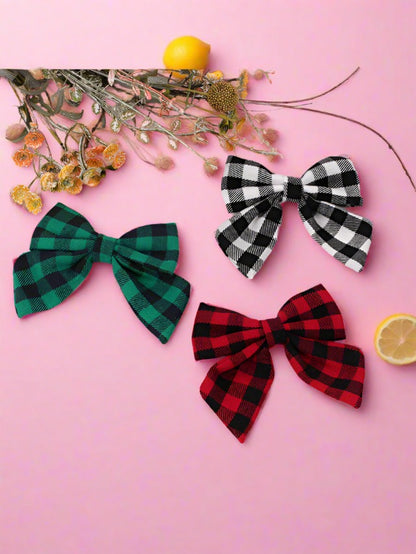 School Cutie Plaid Hair Bow