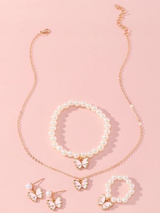 Flight Of Fancy Butterfly Pearl Jewelry Set