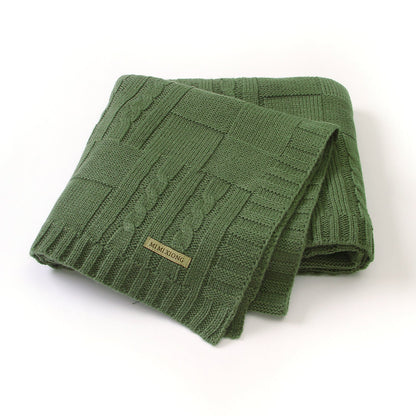 Baby Solid Color Knitted Blanket Baby Windproof Cover Baby