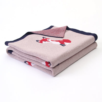Baby Blanket Cartoon Fox Knitted Blanket