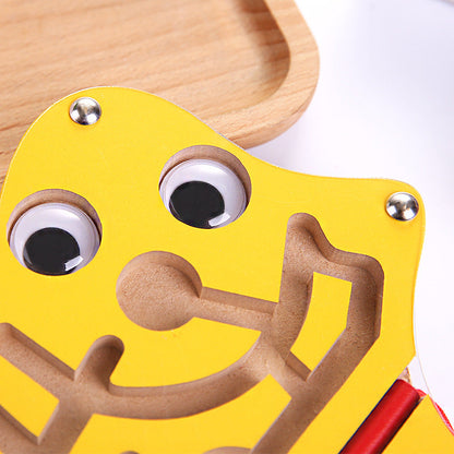 Magnetic Pen Ball Maze Animal Track Educational Wooden Toy