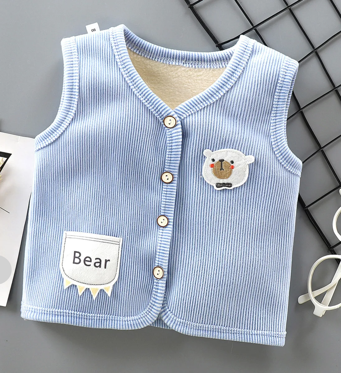 Kids Thicken Velvet-Lined Waistcoat