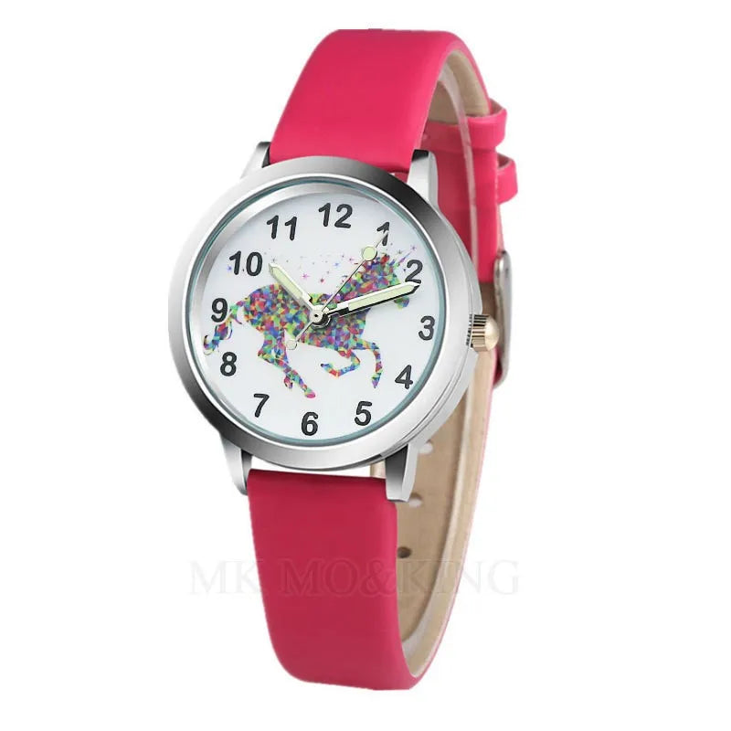 Girls Casual Quartz Unicorn Watch