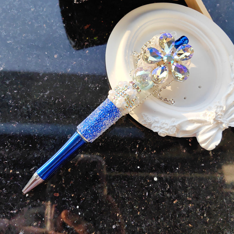 Beaded Pen Pearl Rhinestone Flowers Lace Pen Handmade