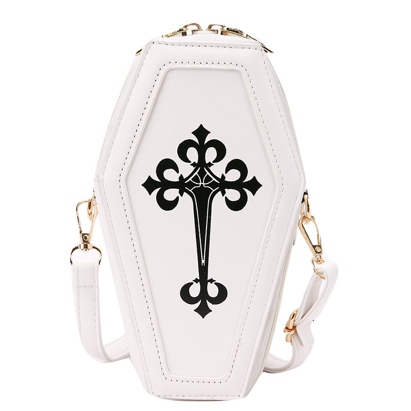 Coffin Shaped Leather Crossbody Bag
