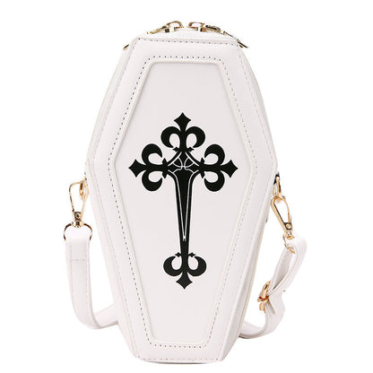 Coffin Shaped Leather Crossbody Bag