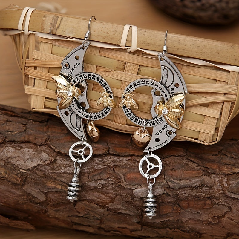 Steampunk Bee Style Drop Earrings