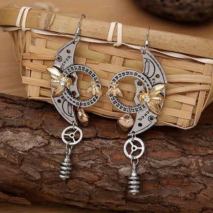 Steampunk Bee Style Drop Earrings