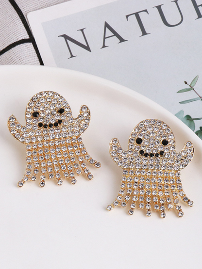 Girls Spook Me Not Bedazzled Ghost Earrings