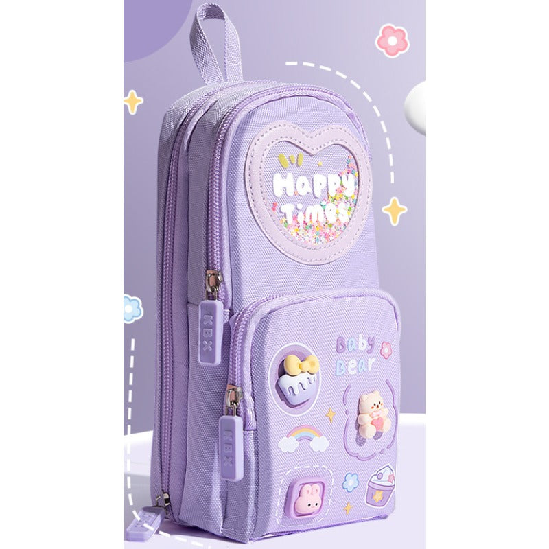 Large Capacity Backpack Canvas Pencil Case