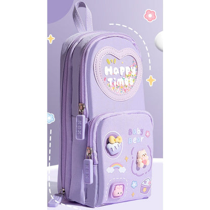 Large Capacity Backpack Canvas Pencil Case