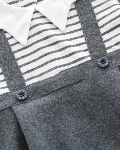 Baby Girls Boys Striped Color-blocking Rompers Headwear
