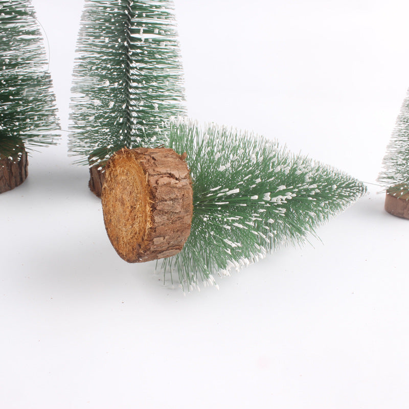 Mini Christmas Tree White Snowy PVC Ornaments