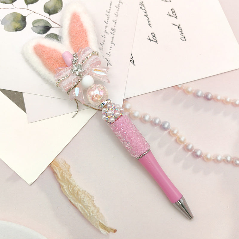 rabbit ear bow tassel sugar diamond pen handmade