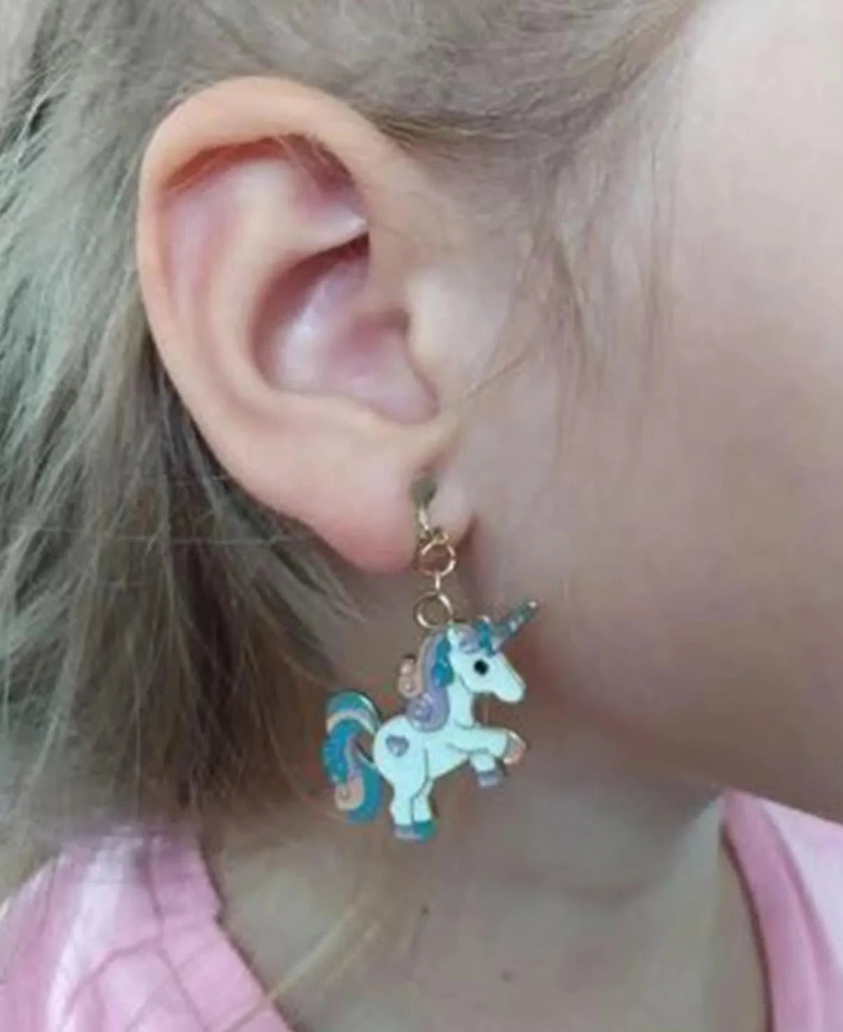 Girls Unicorn Clip-On Earrings